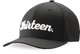 Classic Black Curved Brim Flex Fit Ballcap (Black w/ White 13 Cursive Thirteen Logo - Low Profile - Performance Air Mesh Back)