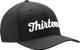 Classic Black Curved Brim Flex Fit Ballcap (Black w/ White 13 Cursive Thirteen Logo - Low Profile - Performance Air Mesh Back)