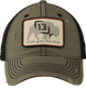 Guy on a Buffalo Curved Brim Snapback Ballcap (Gray w/ Square Buffalo Patch - Unstructured - Mesh Back)