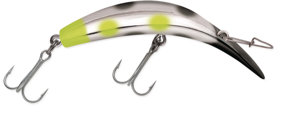 K16 KWIKFISH 5-9/16" Black Chartreuse Dual Dots