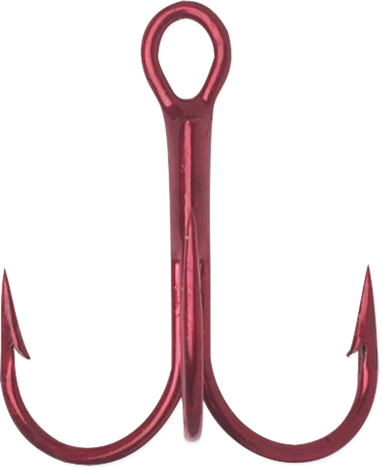 Treble Hk Round Bend Red #6