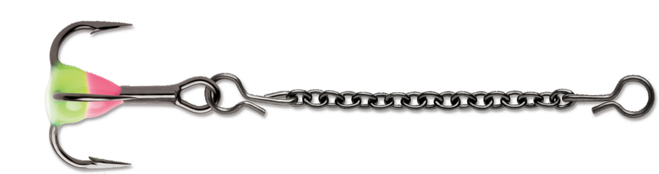 Treble Dropper Chain 20 mm Pink Chartreuse Glow