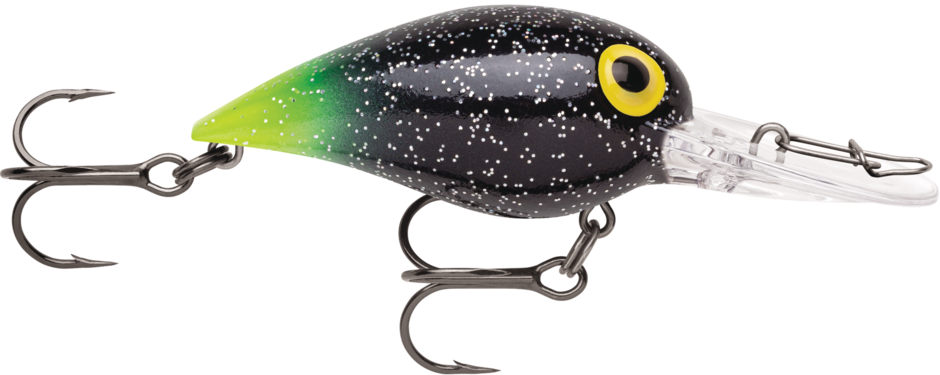 ORIGINAL WIGGLE WART Black Glitter/ Chartreuse Tail