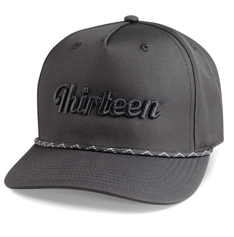13 Fishing Athletic Rope Cap Black Cursive