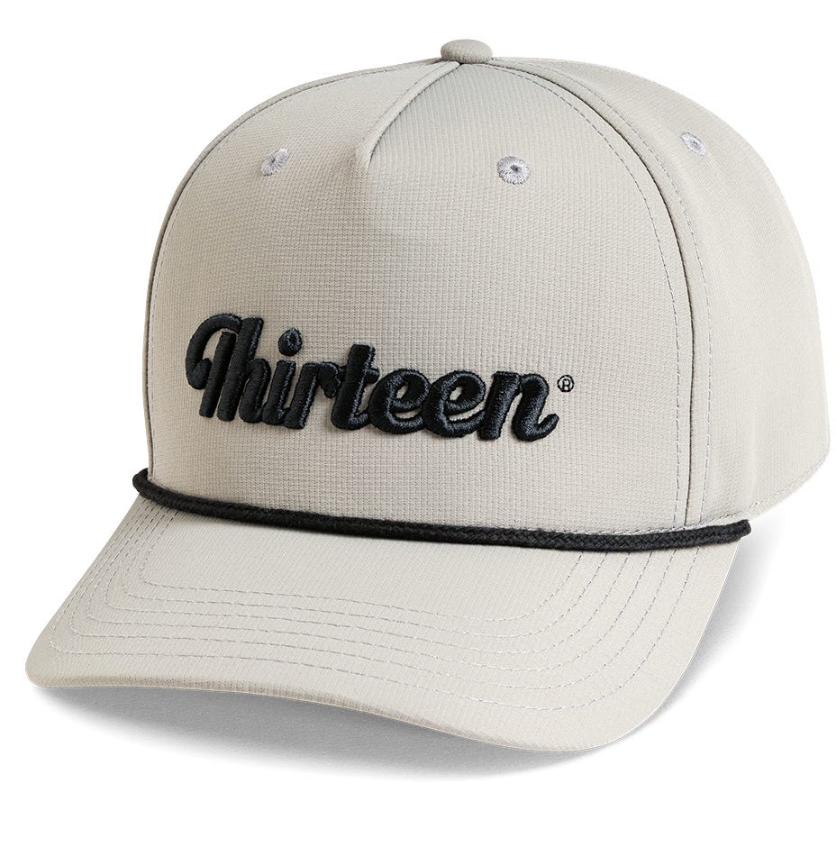 13 Fishing Athletic Rope Cap Gray Cursive