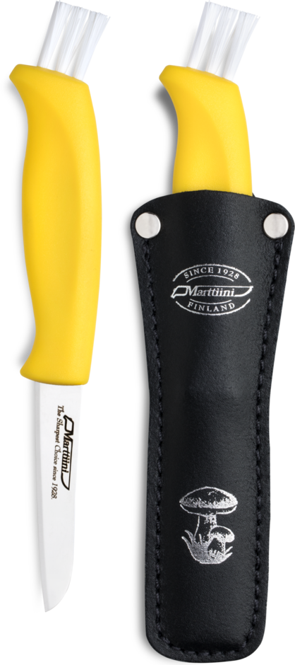 Mushroom knife, leather sheath MY Kumikahvapuukot