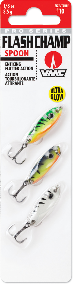 VMC Flash Champ Spoon Fishing Lure - 1/8 Oz Perch Color For Panfish And Trout - View #9