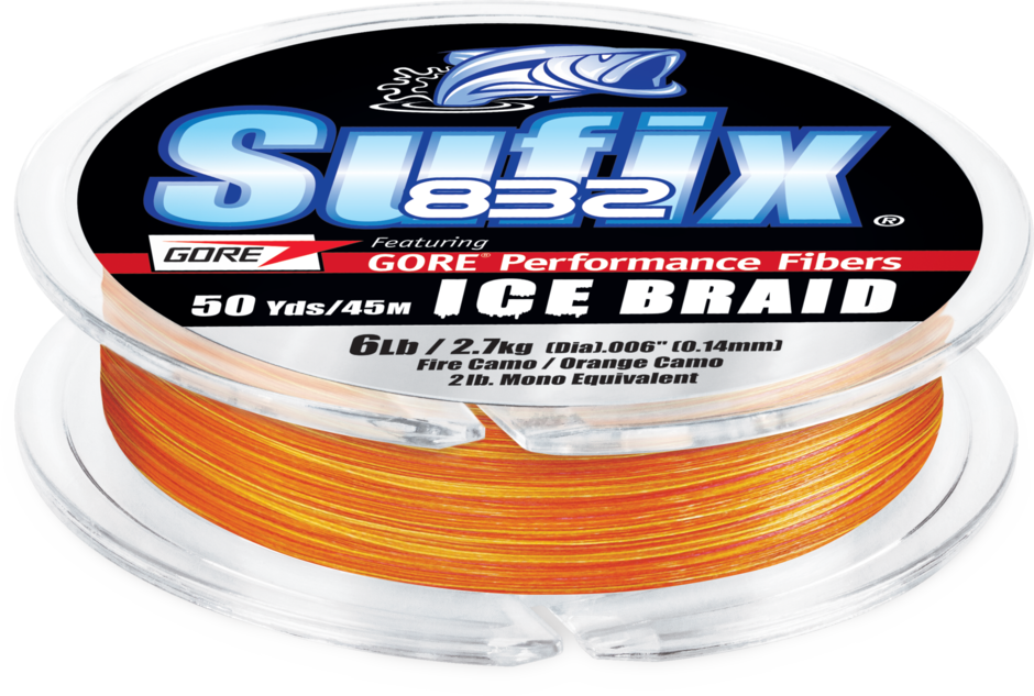 832 ICE BRAID 50YDS 8LB FIRE CAMO