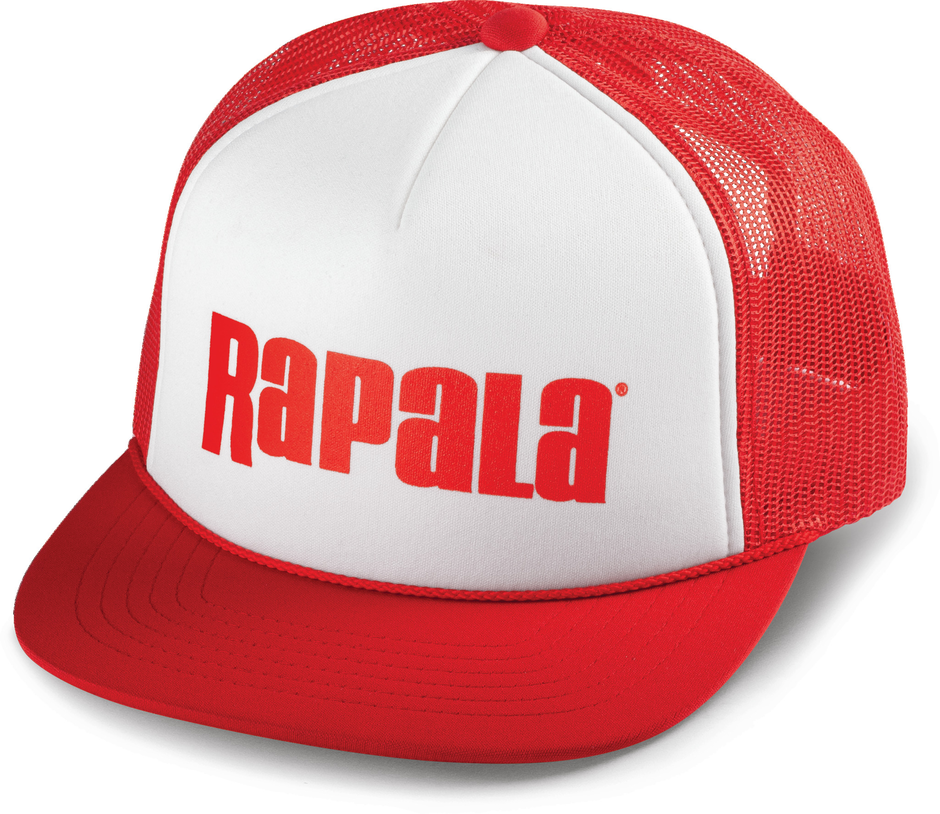 Rap Truck Cap White Red Mesh