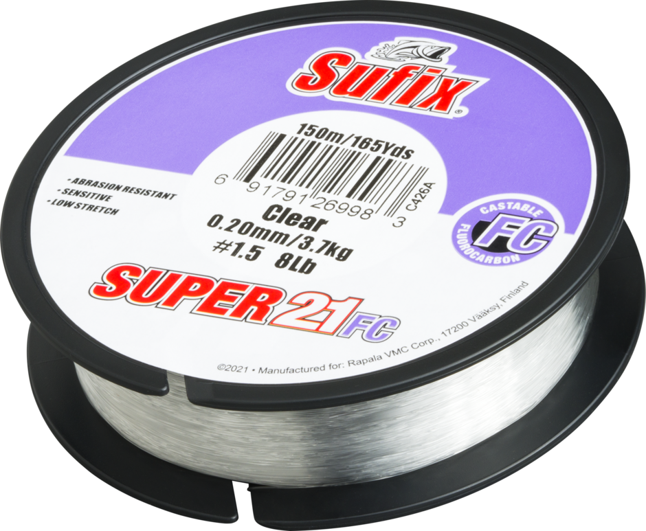 SUPER 21 FLUOROCARBON 150M 0.40MM/12.4KG/#6/28LB/CLEAR