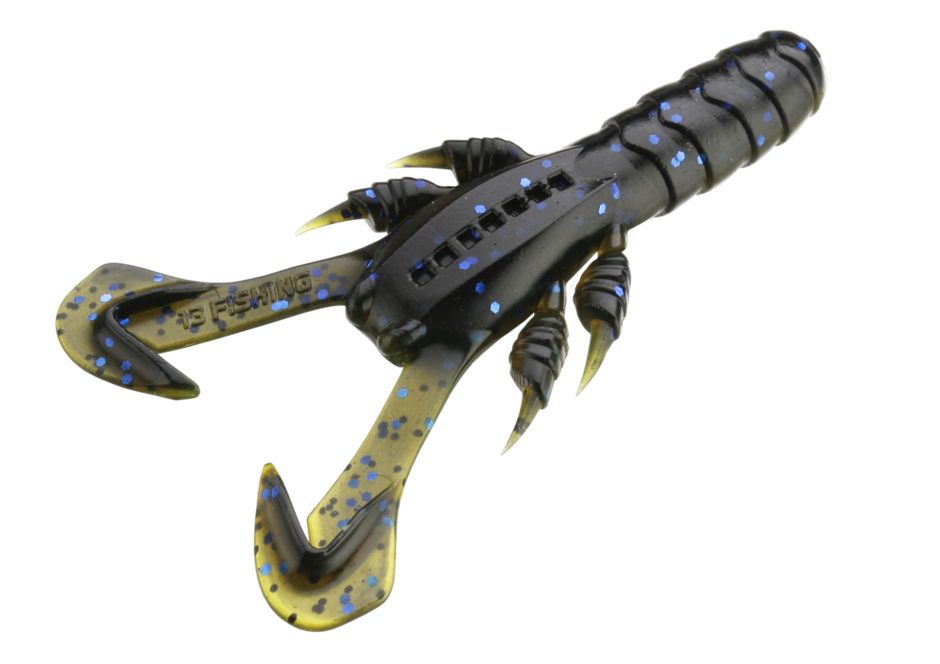 Ninja Craw - Creature Bait - 3" - 3/8oz - Black and Tan - 6 Baits Per Pack