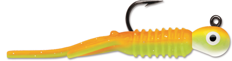 Tungsten Nymph Jig 1/32 oz Orange Chartreuse Glow