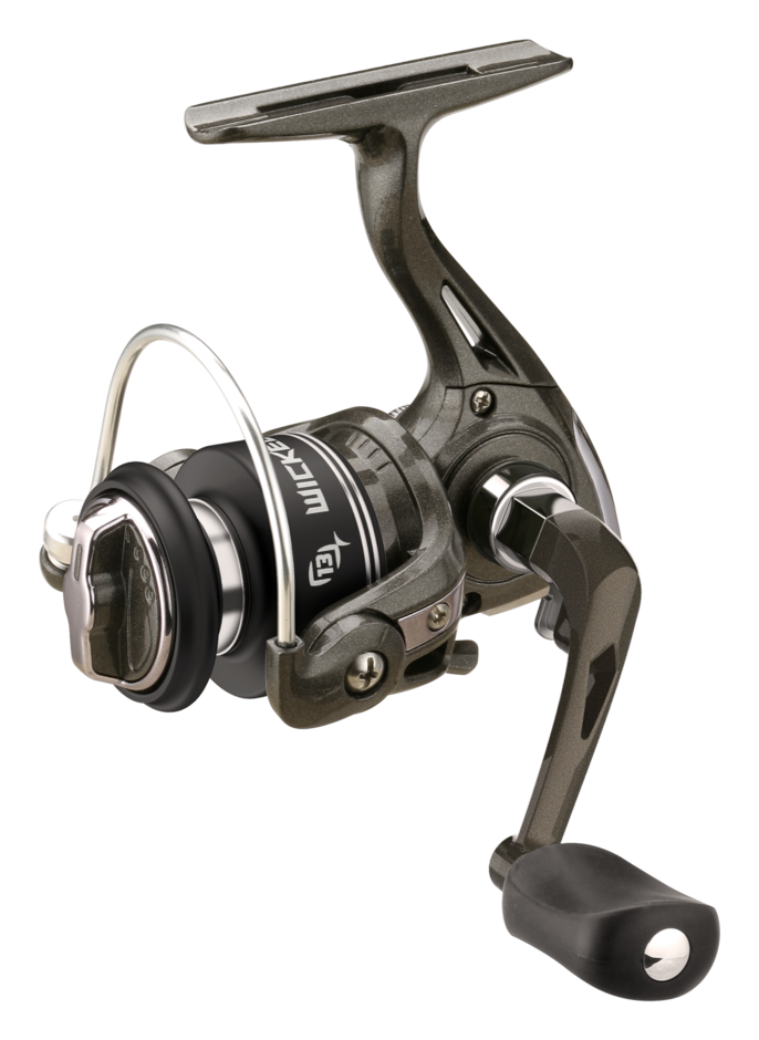 Wicked - Ice Fishing Spinning Reel - Fold Down Handle - Clampack
