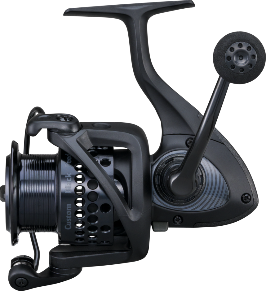 Custom Black Feeder Reel Reversible 4.5:1