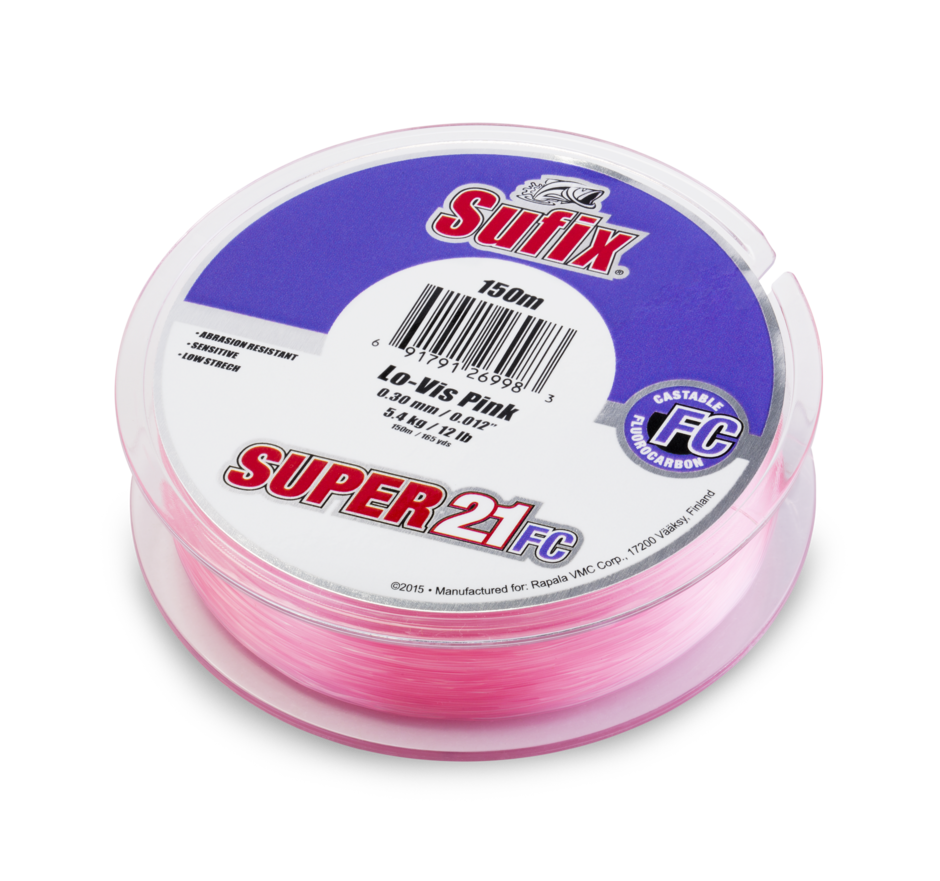SUPER 21 FLUOROCARBON 150M 0.30MM/7.5KG/#3/17LB/LO-VIS PINK