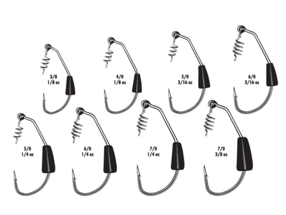 Heavy Duty Weighted Swimbait Hook 3/8 Black Nickel #7/0