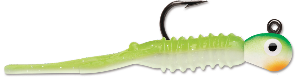 Tungsten Nymph Jig 1/32 oz Green Orange Glow