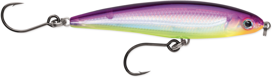 X-Rap Twitchin' Minnow 10 Purple Chartreuse