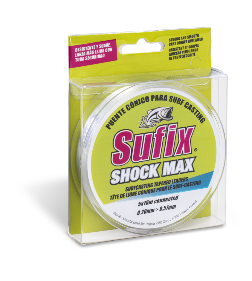 SHOCK MAX TAPERED LINE 15Mx5 0.23MM-0.57MM/CLEAR