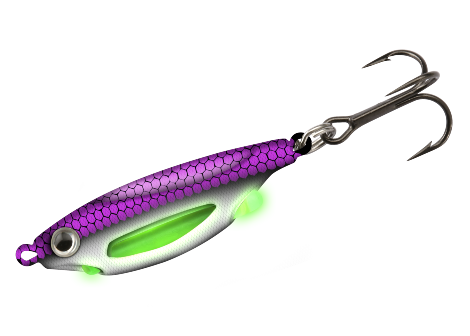 Flash Bang - Jigging Rattle Spoon - Tickle Me Pink - 3/8th oz - 1 Bait with 3 Glow Sticks
