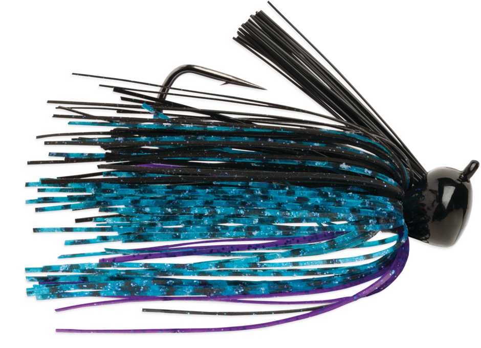 Weedless Football Jig 1 Black Blue Purple