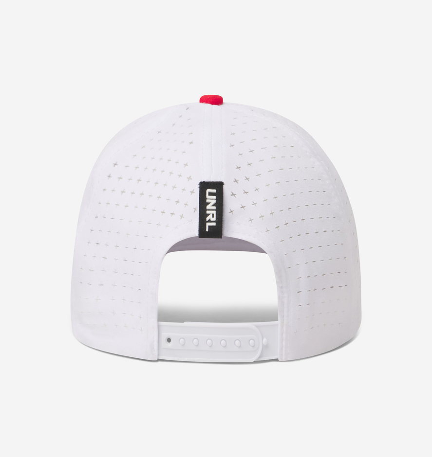 UNRL Rapala 25 Mid Pro Rp Hat Vented Script Hat White/Red