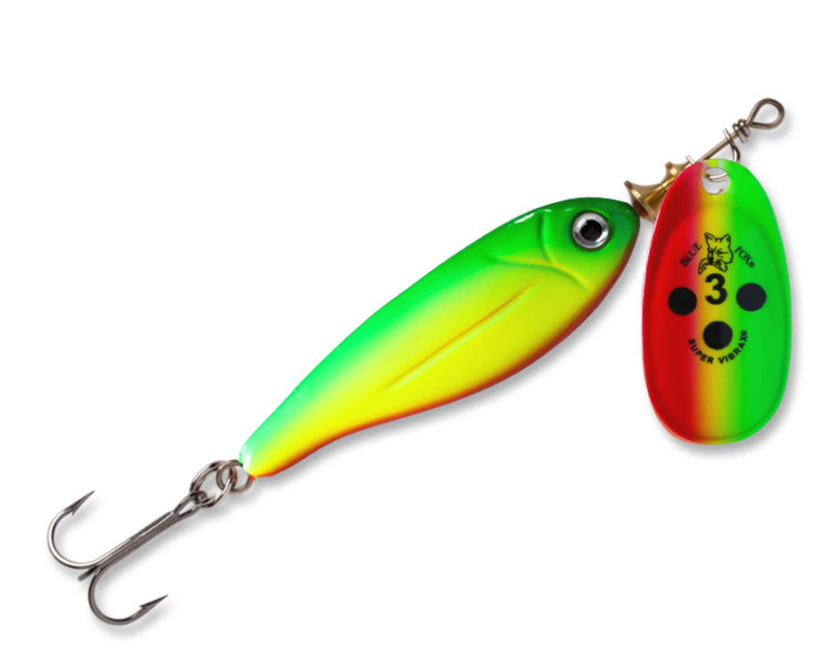MINNOW SUPER VIBRAX 1 Green Yellow Red 