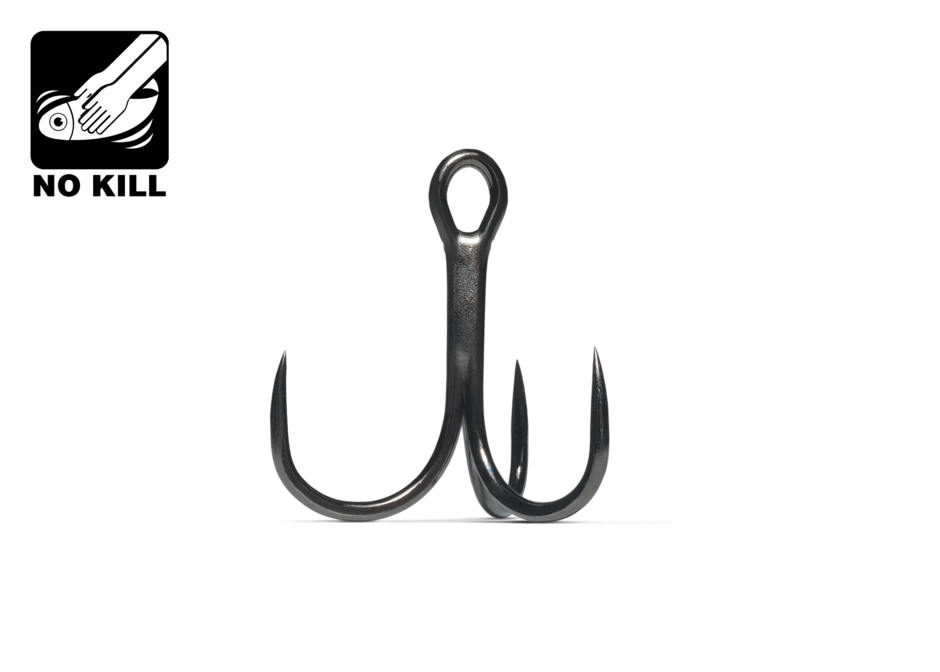 1X STRONG INLINE TREBLE BARBLESS HOOK 7547B BN02/0E5