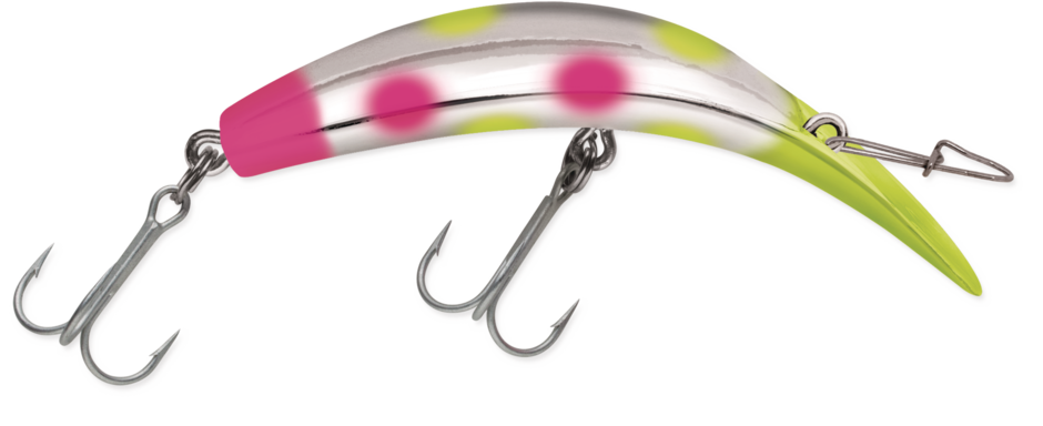 K14 KWIKFISH 4-1/4" Chartreuse Pink Dual Dots