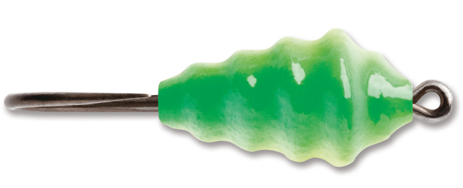 Waxy Jig 1/16 oz Green Orange Glow