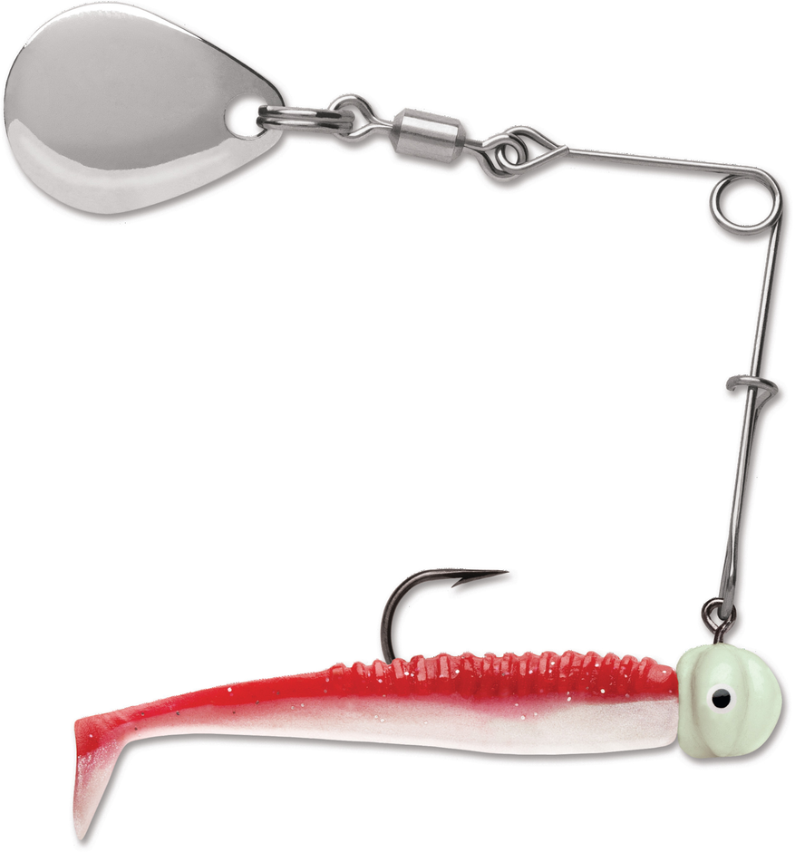 Boot Tail Spinnerbait 1/8  Red Pearl Glow