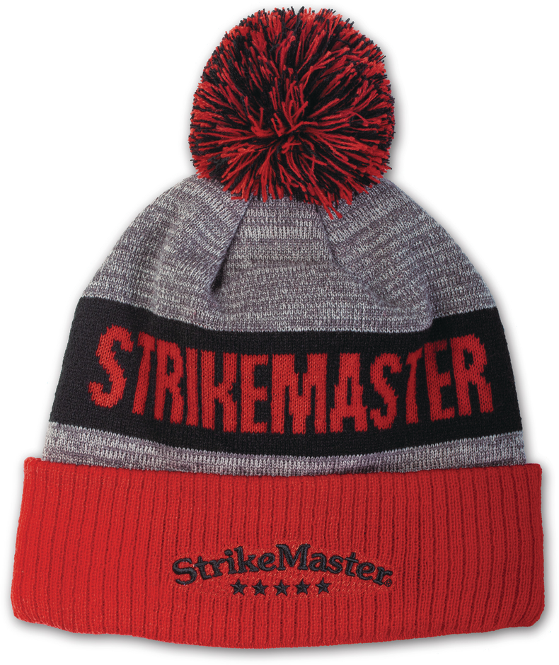 Strikemaster Pom Beanie - Red Black