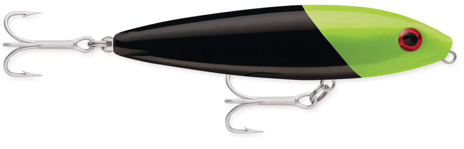 Saltwater Skitter Walk 11 Black Chartreuse Head