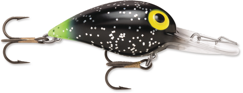 ORIGINAL WIGGLE WART Black Glitter/ Chartreuse Tail