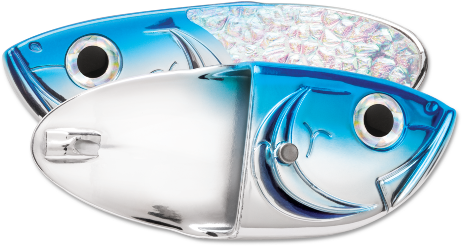 CUT BAIT HEAD WITH RIGGING CHROME BLUE