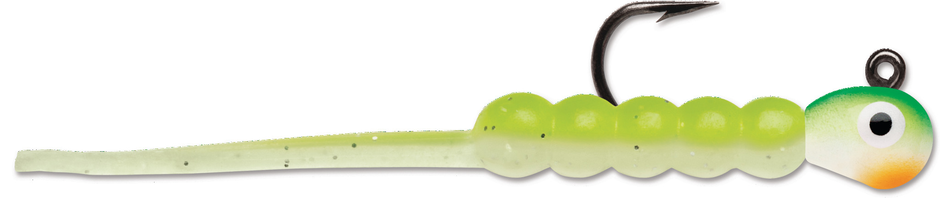 Tungsten Wax Tail Jig 1/16 oz Green Orange Glow