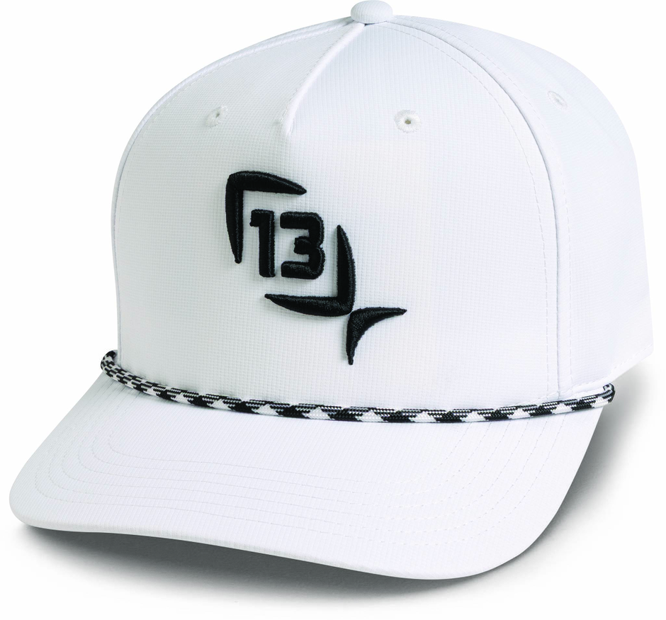 13 Fishing Athletic Rope Cap White Fish