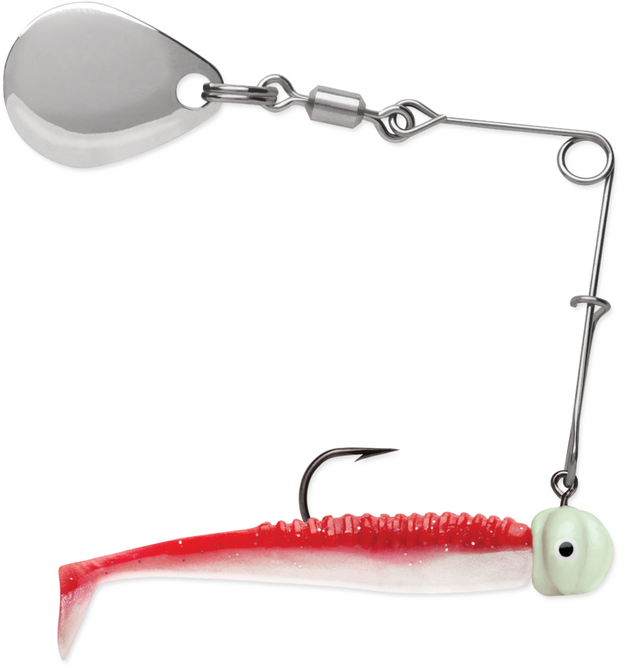 Boot Tail Spinnerbait 1/8  Red Pearl Glow
