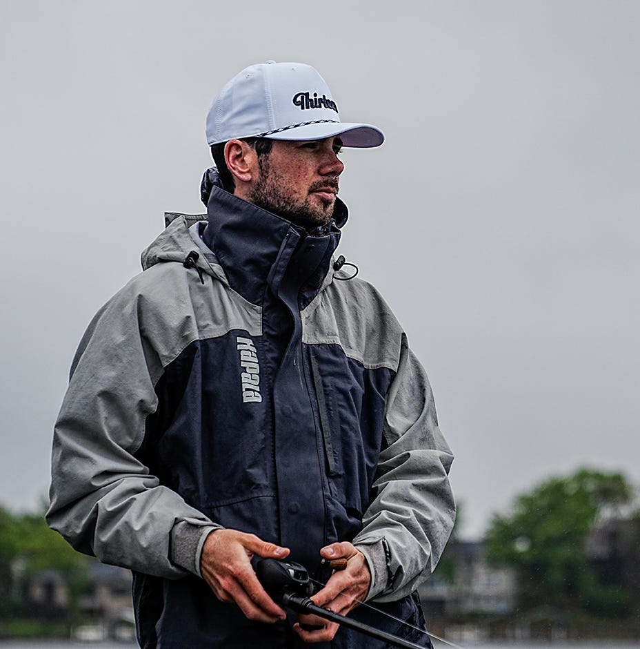 13 Fishing Athletic Rope Cap White Cursive